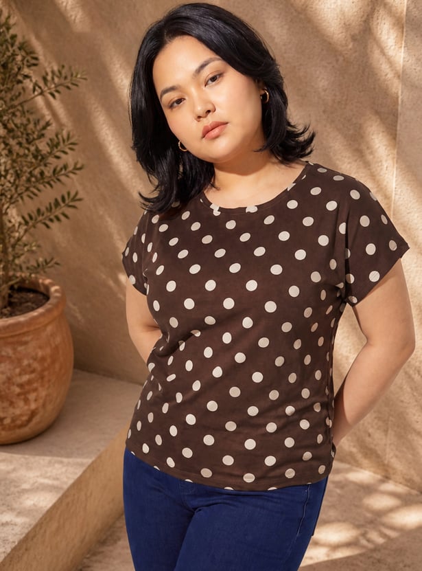 NEXUS Polka Dot Design Casual Top