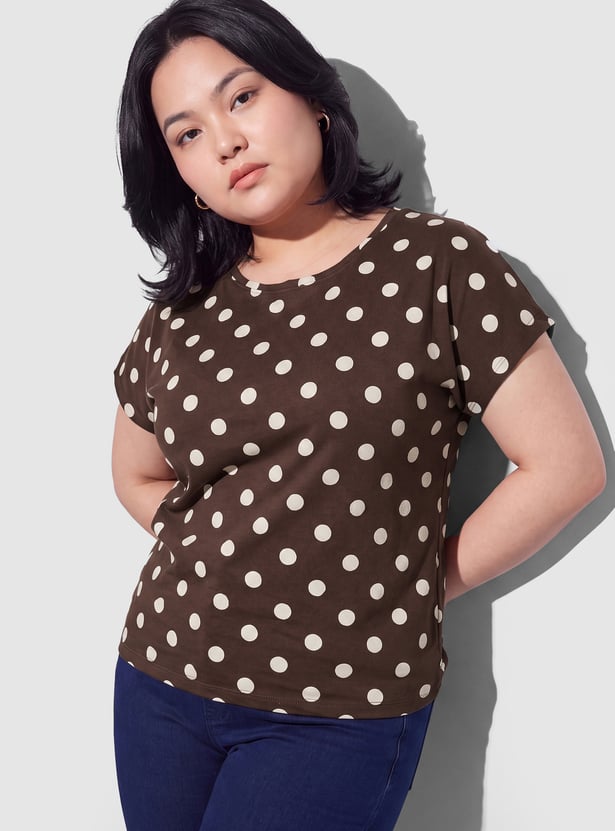 NEXUS Polka Dot Design Casual Top