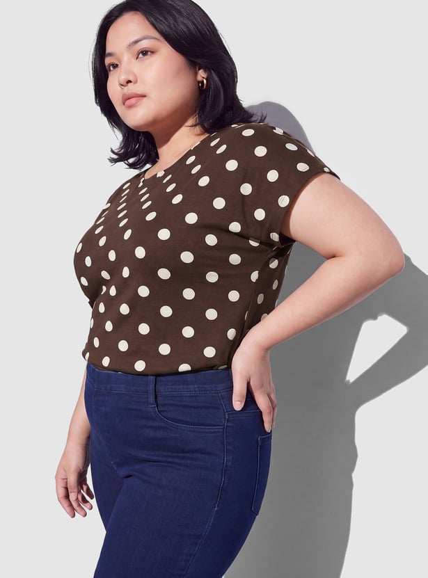 NEXUS Polka Dot Design Casual Top