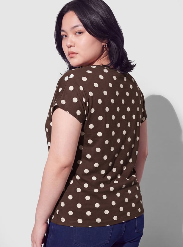 NEXUS Polka Dot Design Casual Top