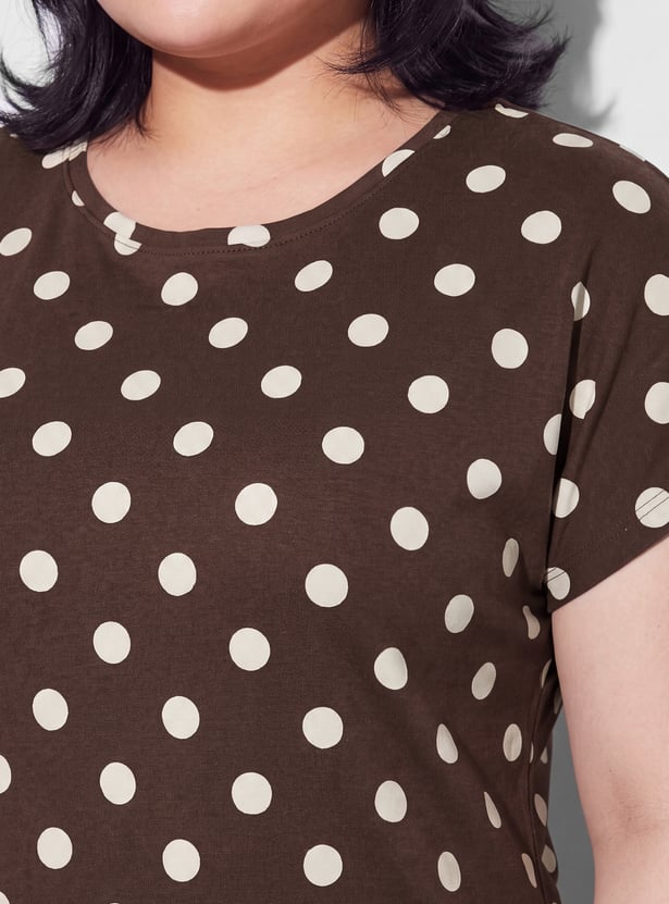 NEXUS Polka Dot Design Casual Top