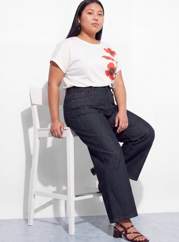 NEXUS Solid Wide-Leg Jeans