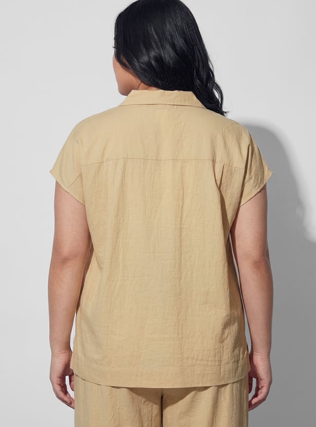 NEXUS Embroidered Button-Down Top