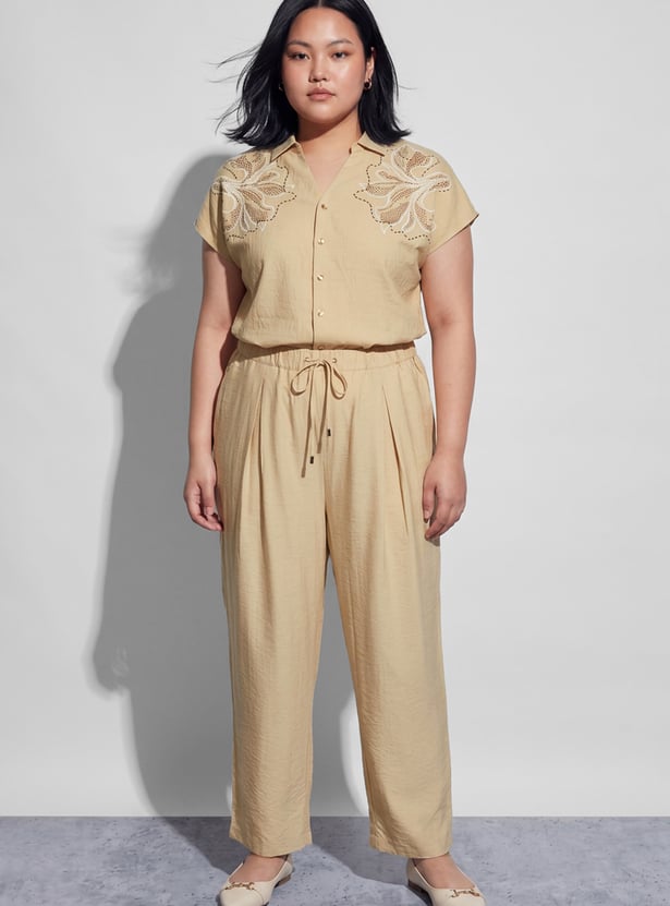 NEXUS Embroidered Button-Down Top