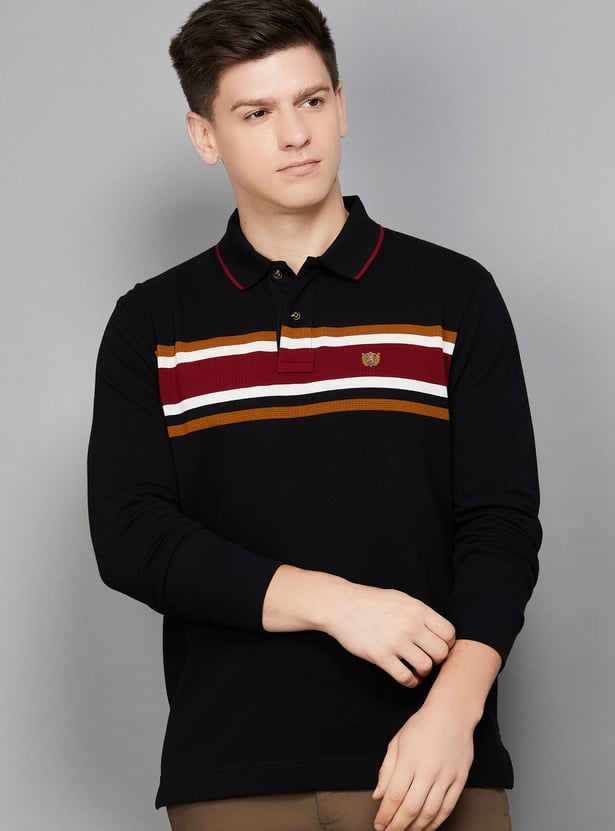 FAHRENHEIT Striped Polo T-shirt