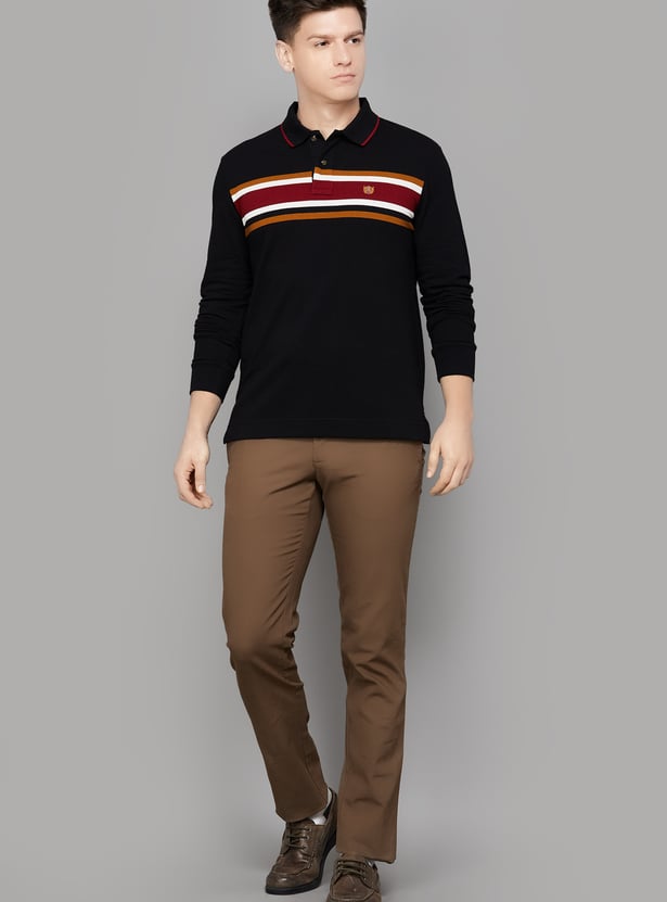 FAHRENHEIT Striped Polo T-shirt