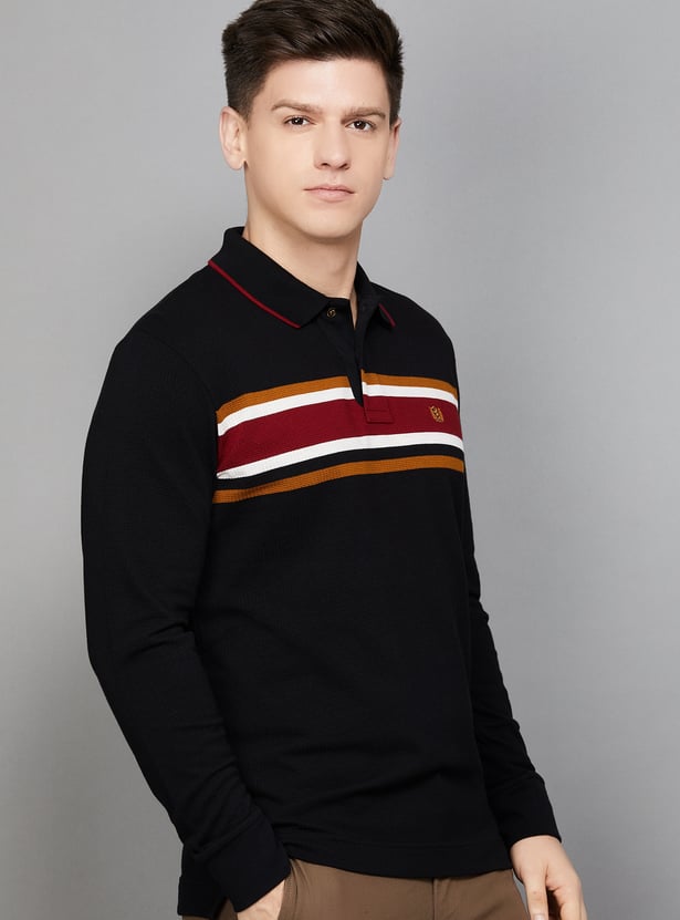 FAHRENHEIT Striped Polo T-shirt