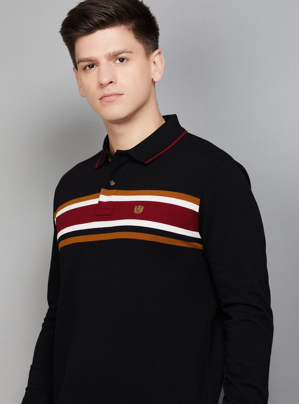 FAHRENHEIT Striped Polo T-shirt