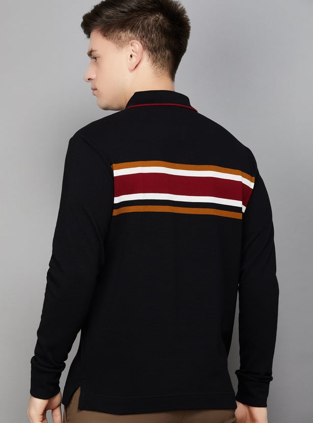 FAHRENHEIT Striped Polo T-shirt