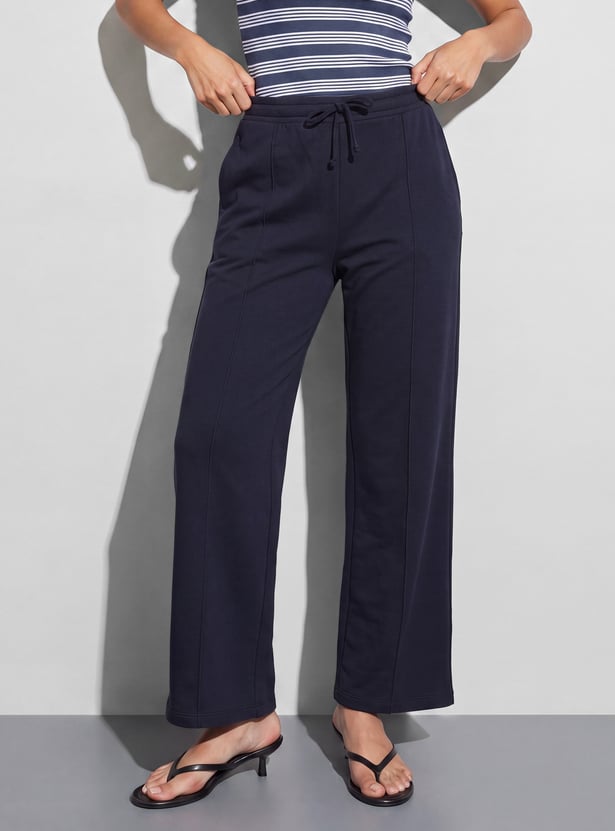 GINGER Solid Knit Pintuck Pants