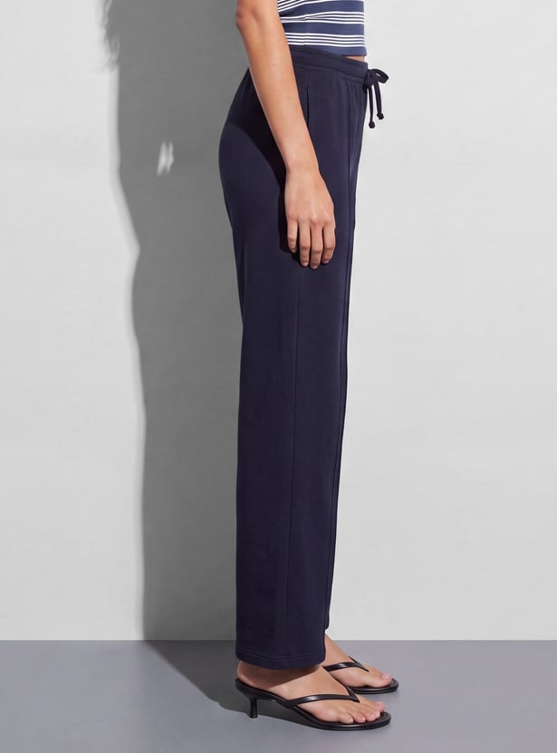 GINGER Solid Knit Pintuck Pants