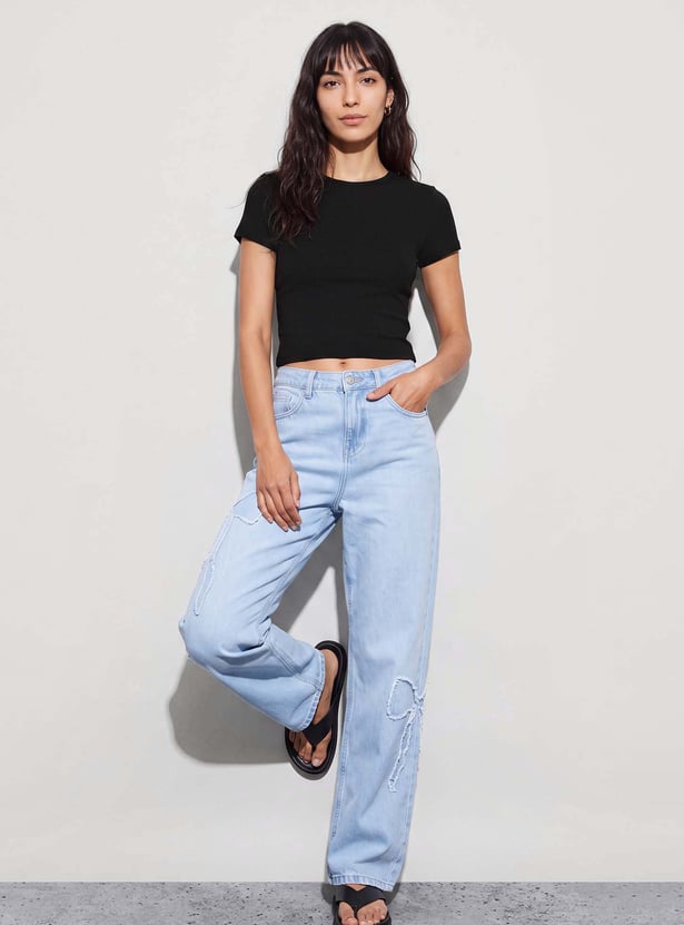 GINGER Solid Crop T-shirt