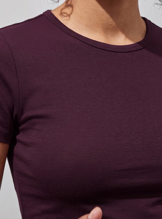 GINGER Solid Crop T-shirt