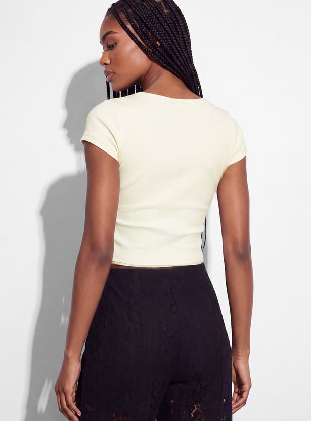 GINGER Knitted Crop T-shirt