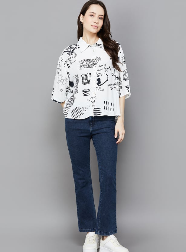 KRAUS Solid Flared Jeans