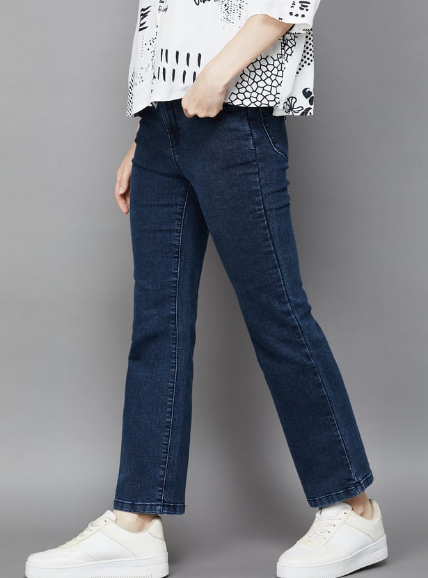 KRAUS Solid Flared Jeans