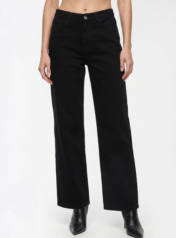 KRAUS Solid Wide Leg Jeans