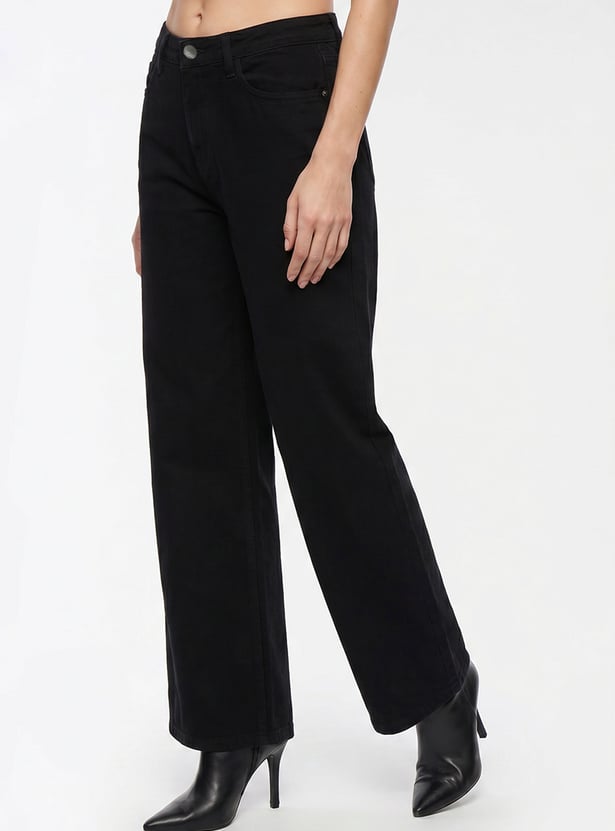 KRAUS Solid Wide Leg Jeans
