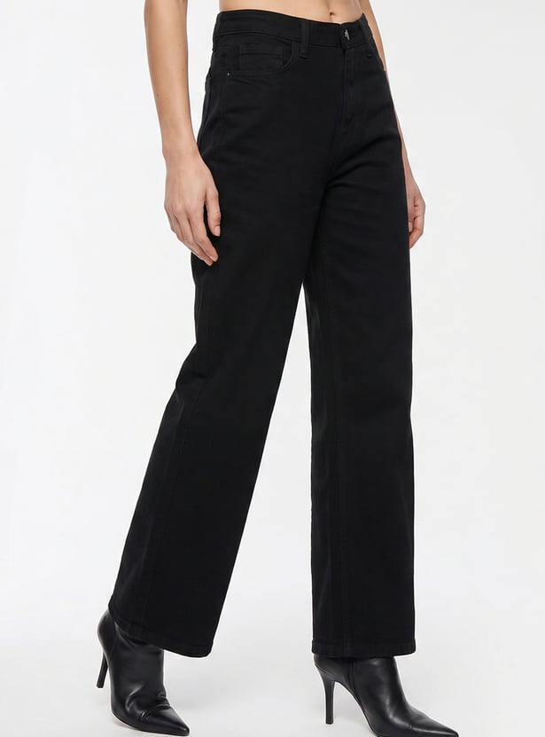 KRAUS Solid Wide Leg Jeans