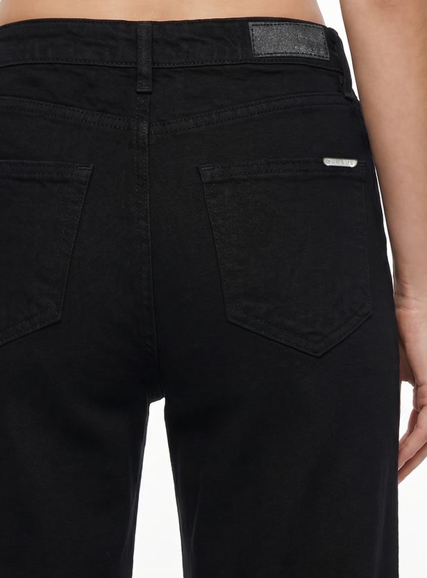 KRAUS Solid Wide Leg Jeans