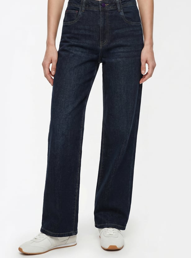 KRAUS Solid Wide Leg Jeans