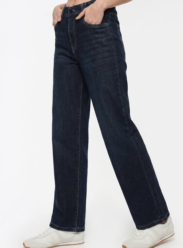 KRAUS Solid Wide Leg Jeans
