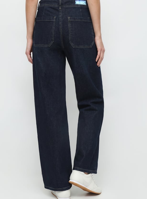 KRAUS Solid Wide Leg Jeans