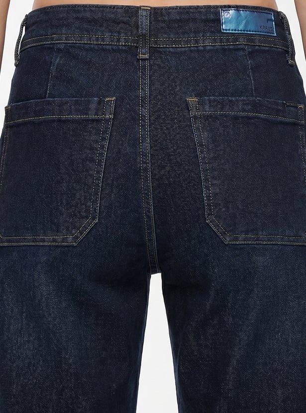 KRAUS Solid Wide Leg Jeans