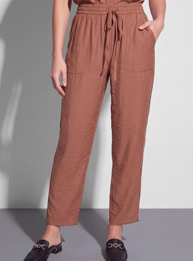 FAME FOREVER Solid Drawstring Trousers