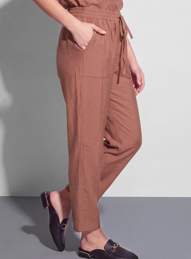 FAME FOREVER Solid Drawstring Trousers