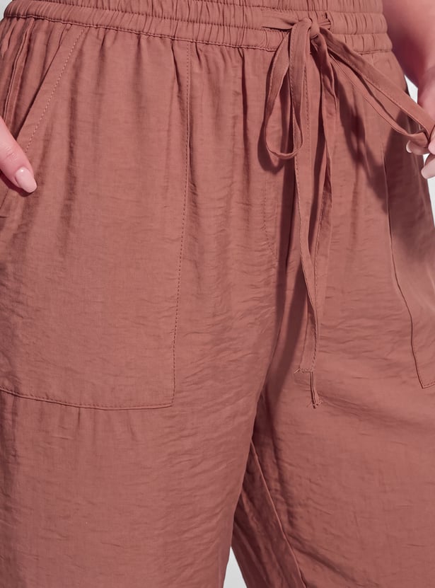 FAME FOREVER Solid Drawstring Trousers