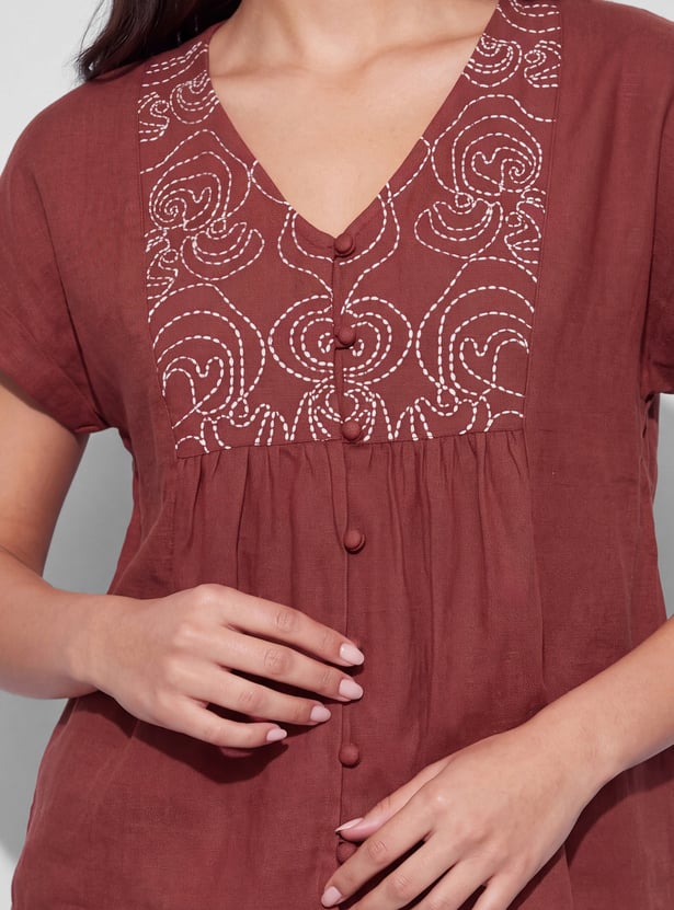 FAME FOREVER Embroidered Top