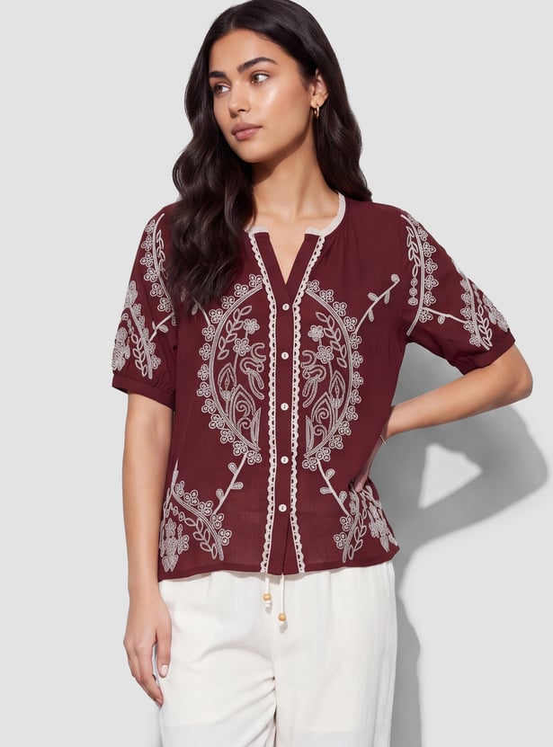 FAME FOREVER Embroidered Top