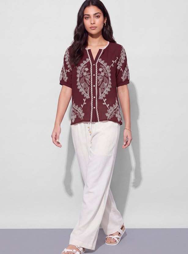 FAME FOREVER Embroidered Top