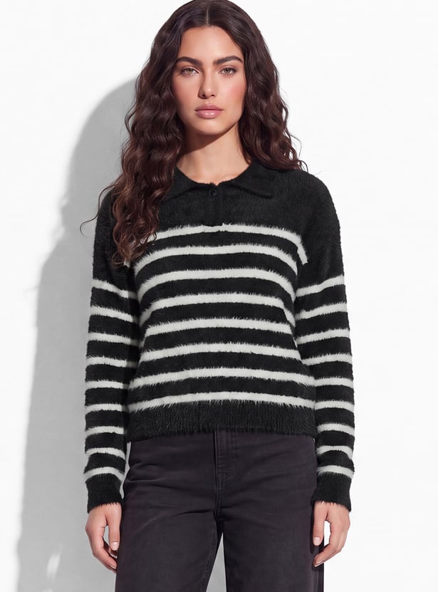 FAME FOREVER Striped Sweater