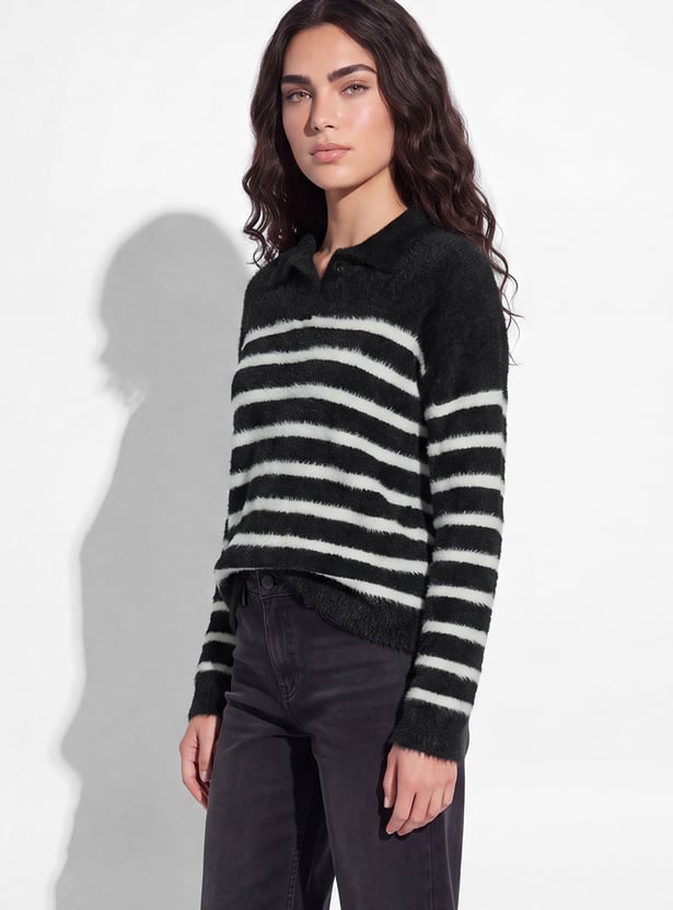 FAME FOREVER Striped Sweater