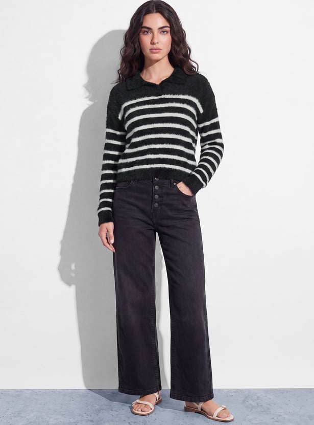 FAME FOREVER Striped Sweater
