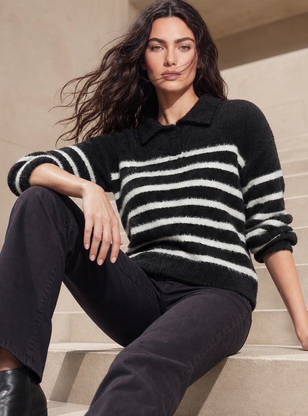 FAME FOREVER Striped Sweater