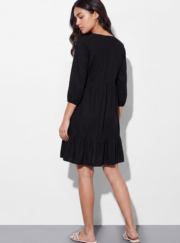 FAME FOREVER Embroidered Mini Dress