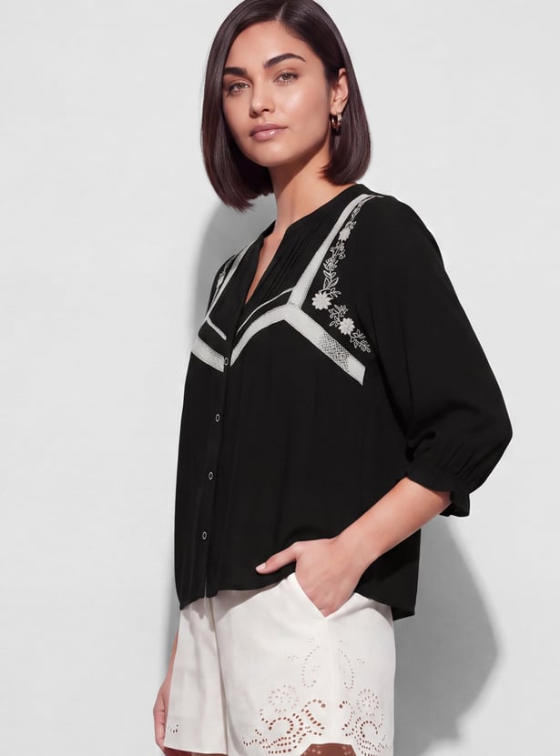 FAME FOREVER Embroidered Top