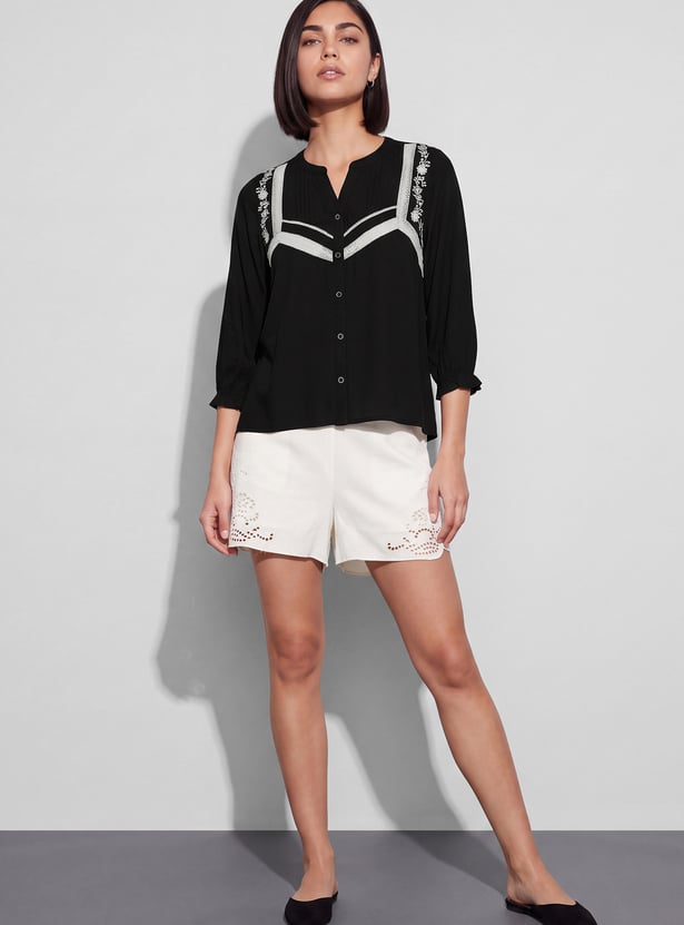 FAME FOREVER Embroidered Top