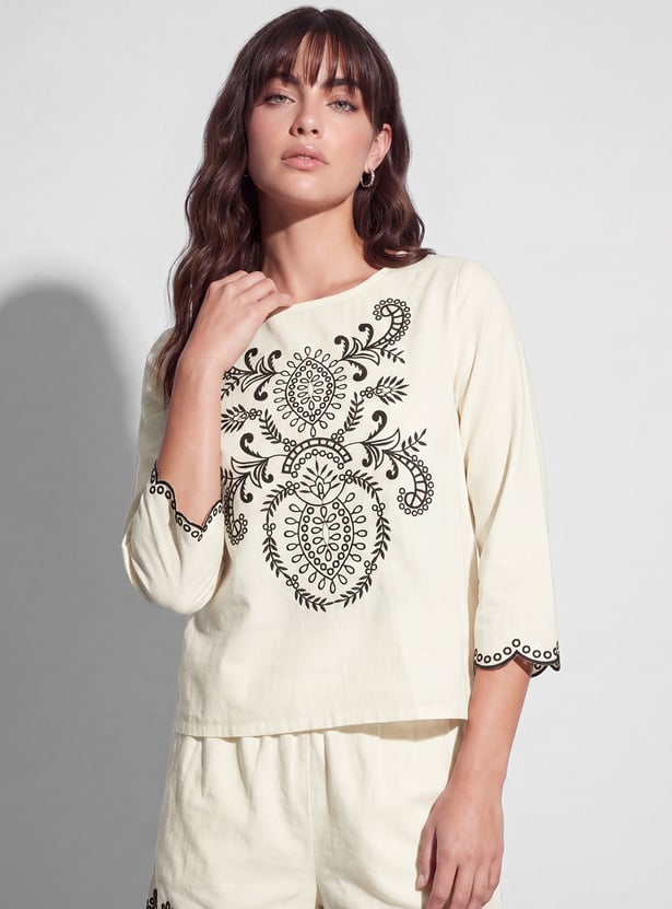 FAME FOREVER Embroidered Top
