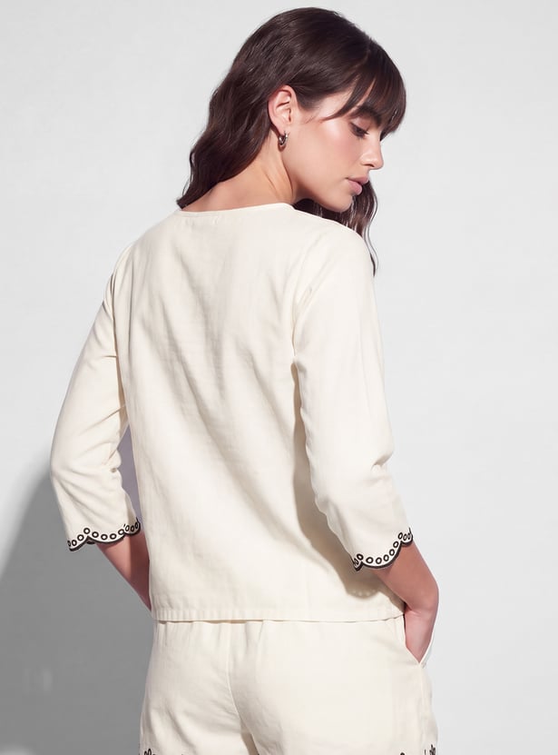 FAME FOREVER Embroidered Top