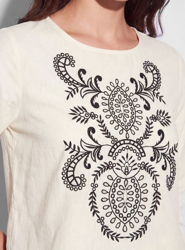 FAME FOREVER Embroidered Top
