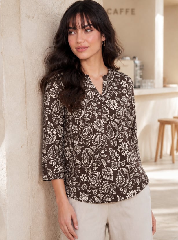 FAME FOREVER Floral Print Top