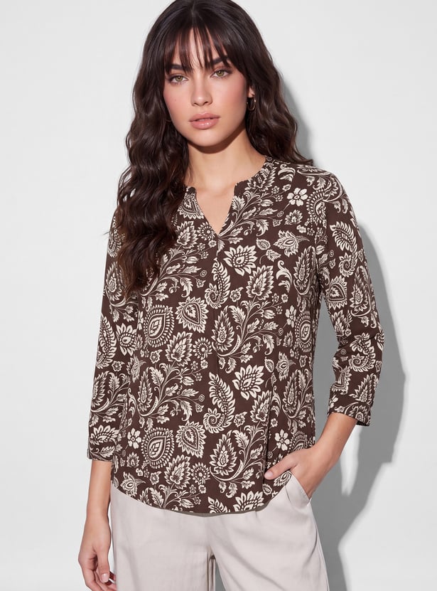 FAME FOREVER Floral Print Top