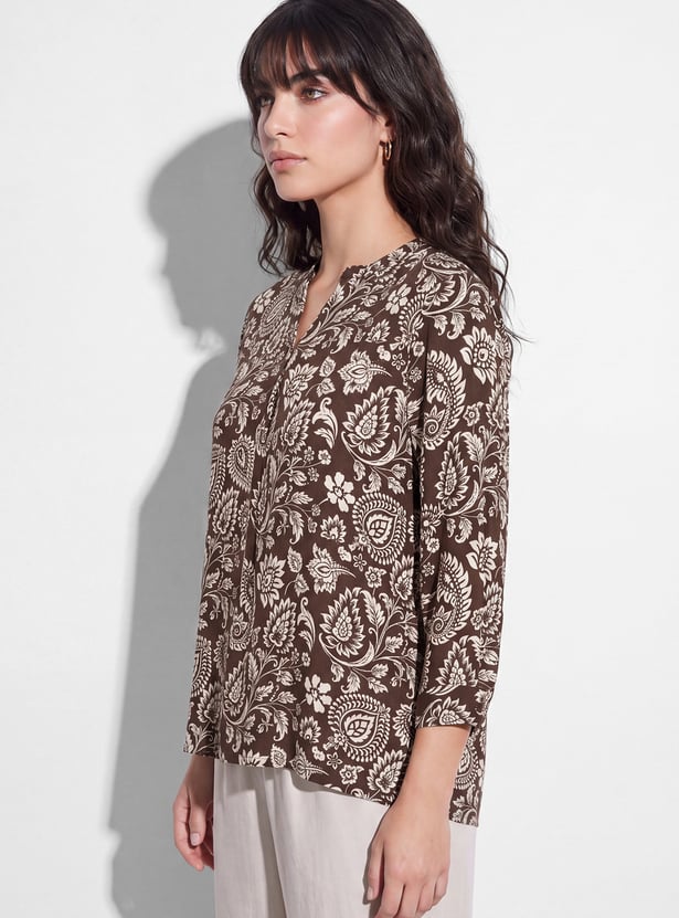 FAME FOREVER Floral Print Top