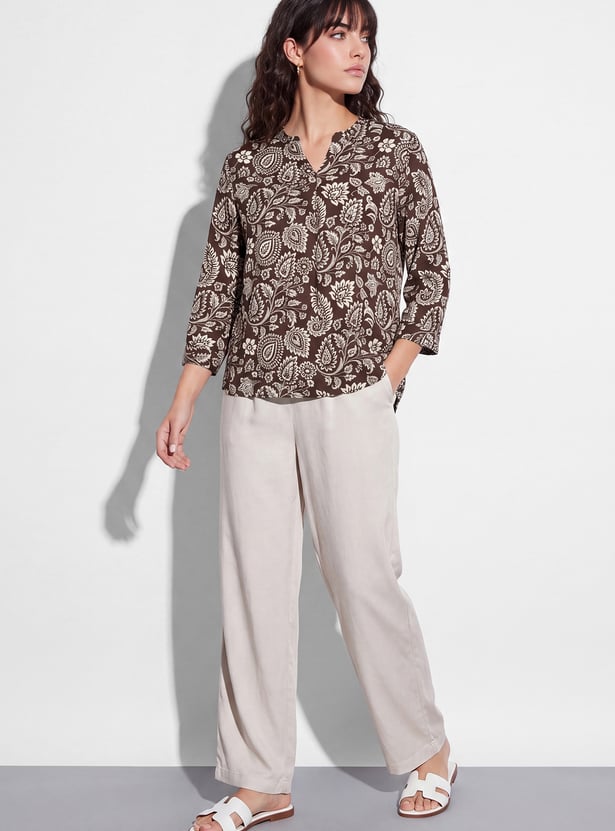 FAME FOREVER Floral Print Top