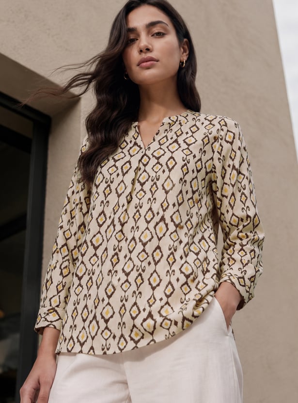 FAME FOREVER Abstract Print Top