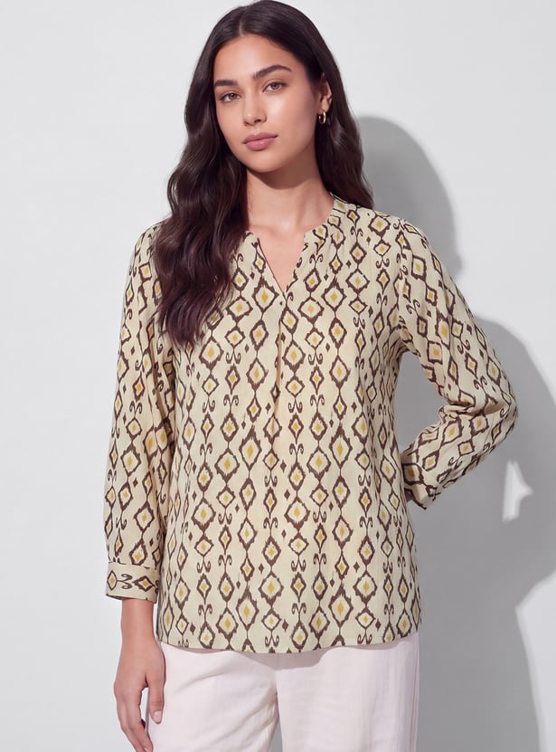 FAME FOREVER Abstract Print Top